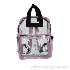 DALIX Small Clear Backpack Transparent PVC Security Security School Bag in Pink